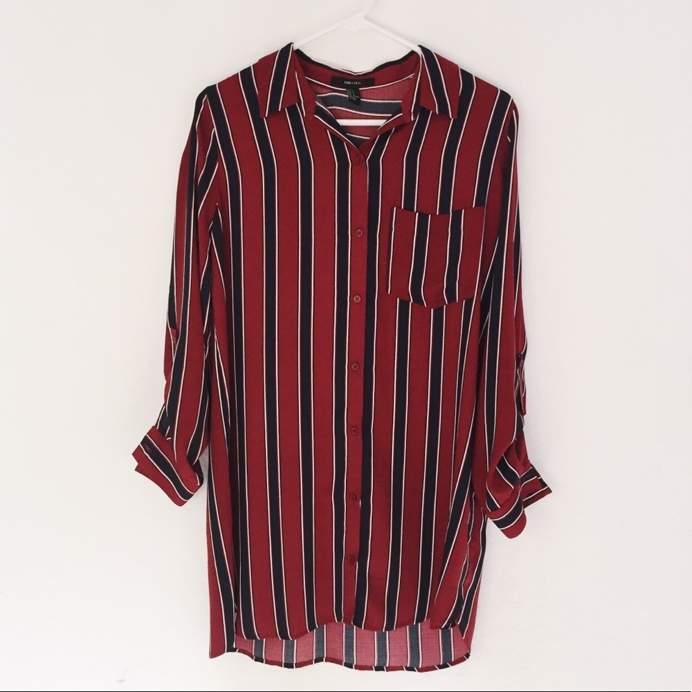 Forever 21: Striped Button-Up Dress